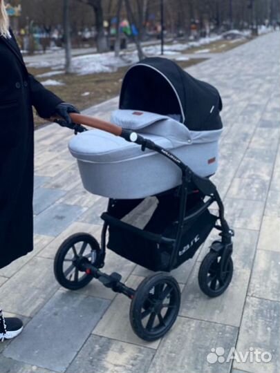 Коляска riko basic bella LUX 2 В 1 цвет 02 серый