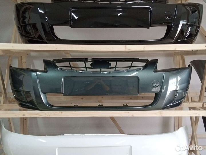 Бампер передний приора 2 серо сине зеленый