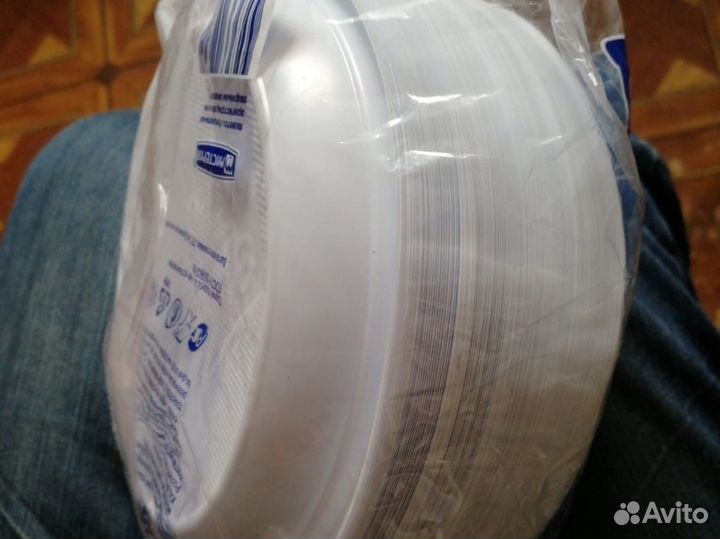 Пластиковая посуда, одноразовые тарелки белые 167м