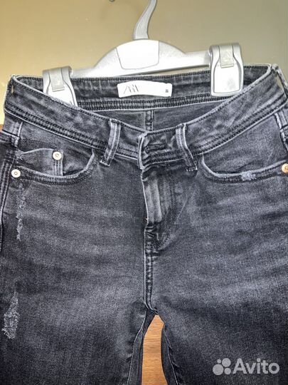 Джинсы Zara черные, slim, 34