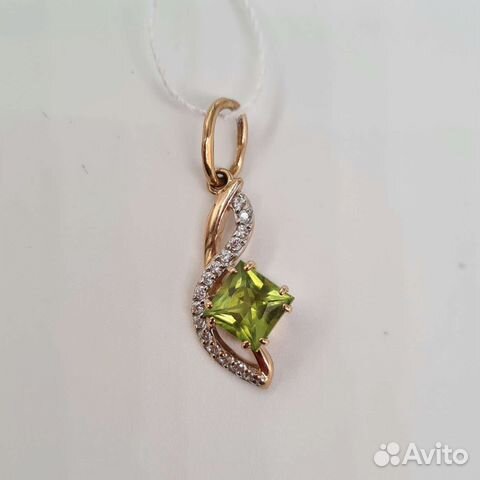 Золотая подвеска с фианитами (рр409062)