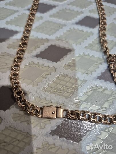 Цепь золотая мужская бисмарк