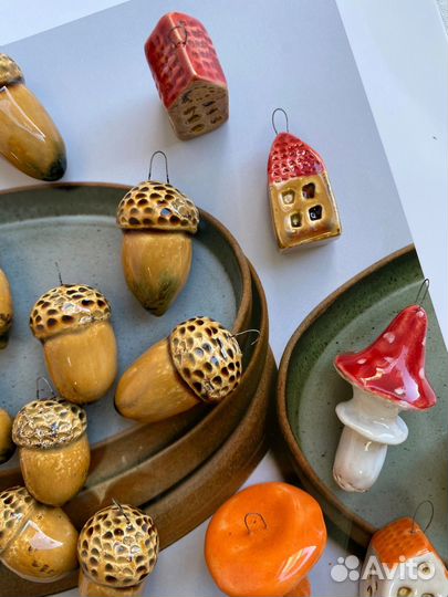 Подвеска желудь, домик или мухомор