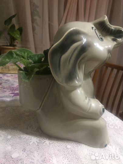 Кашпо слон керамика