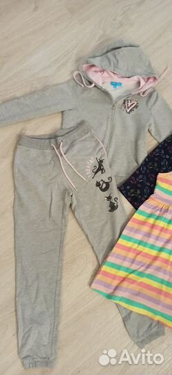 Спорт.костюм и платье 134-140