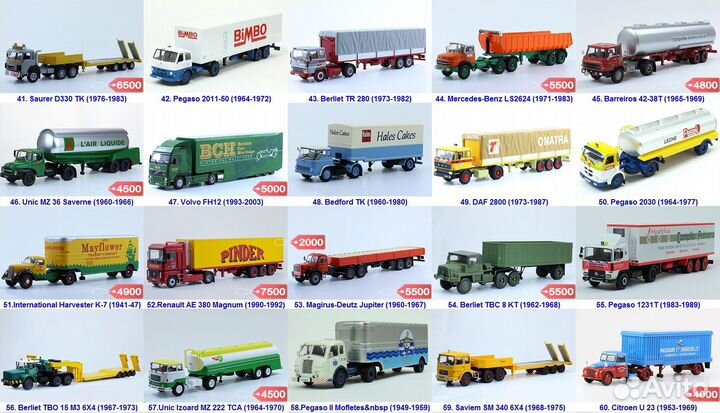 Модели Altaya Грузовик тягач с полуприцепом 1:43