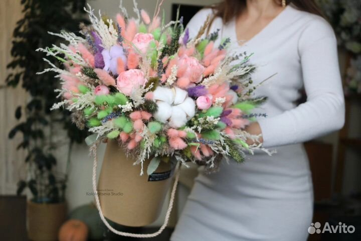 Коробка с сухоцветами