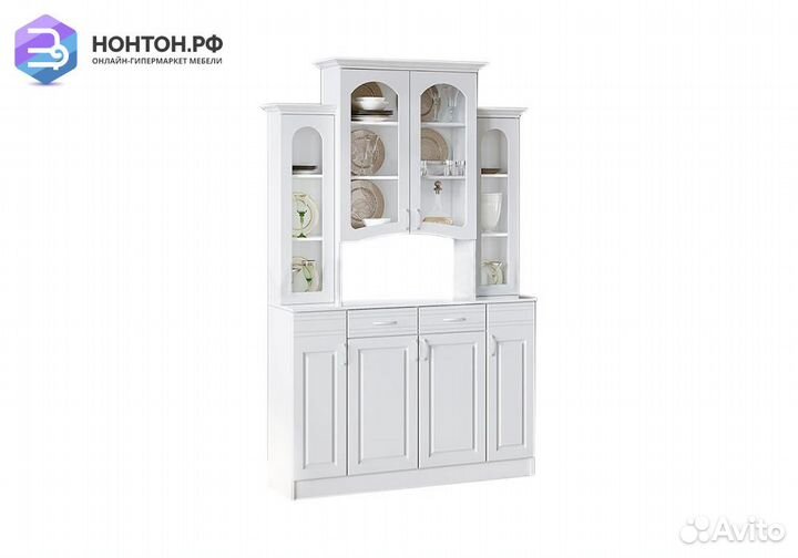 Буфет Констанция 4-х створчатый белый матовый