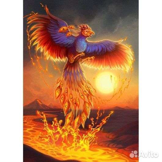 Картина маслом на холсте Золотой феникс
