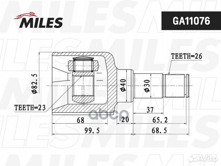 Шрус ford focus 04-08/C-MAX 03-10 внут.лев. ga1