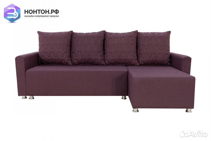 Диван угловой еврокнижка Челси 2 сиреневый