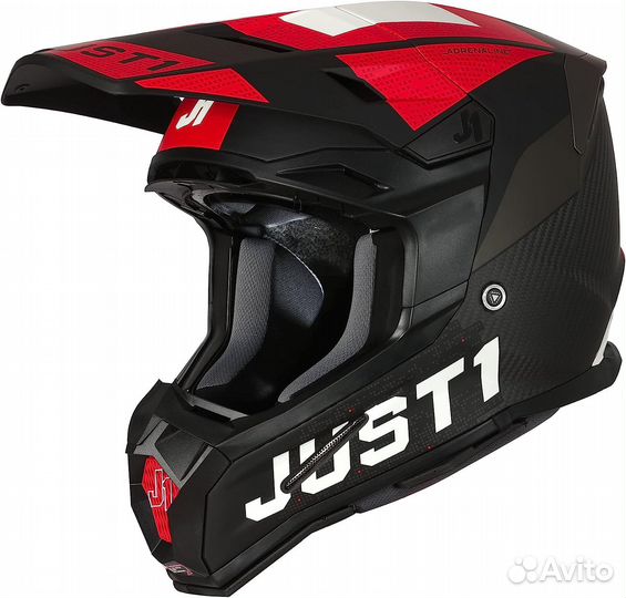 Шлем just1 J22 Carbon Adrenaline Red Black