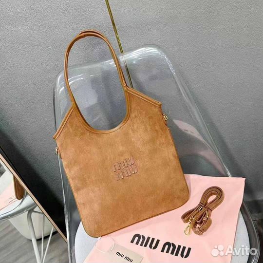 Сумка шопер Tote Bag Miu Miu натуральная кожа