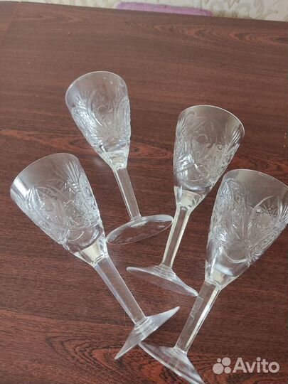 Хрустальные фужеры Дятьково 4 шт