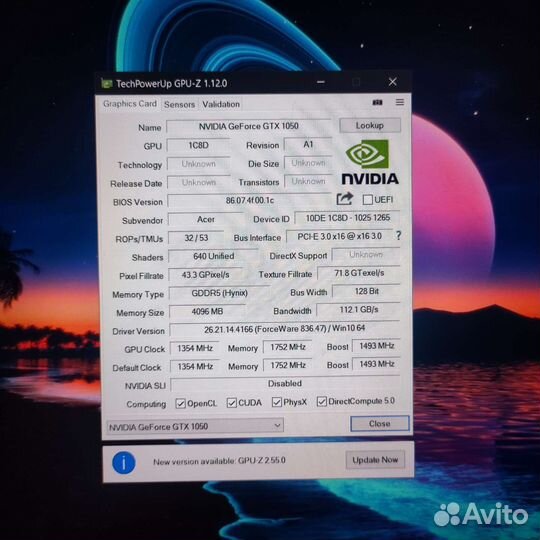 Ноутбук Acer Nitro 5 an515-52 16gb
