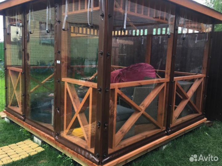 Гибкие окна для беседки / цвета на выбор