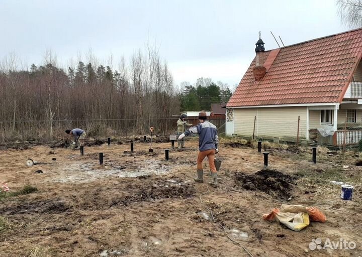 Фундамент / Винтовые сваи / Монтаж винтовых свай