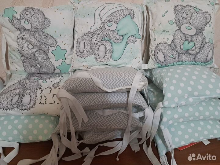 Комплект постельного белья,бортики в кроватку