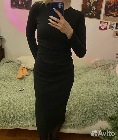 Платье zara s с разрезом