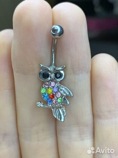 Пирсинг в пупок, гипоаллергенный. Пирсинг женский