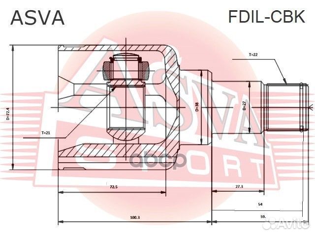 ШРУС внутренний перед лев fdilcbk asva