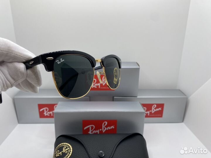 Очки солнцезащитные rayban клабмастер стекло