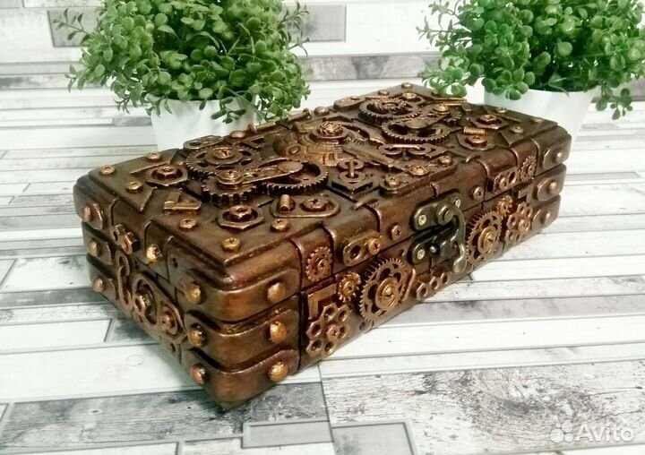Шкатулка-купюрница в стиле стимпанк