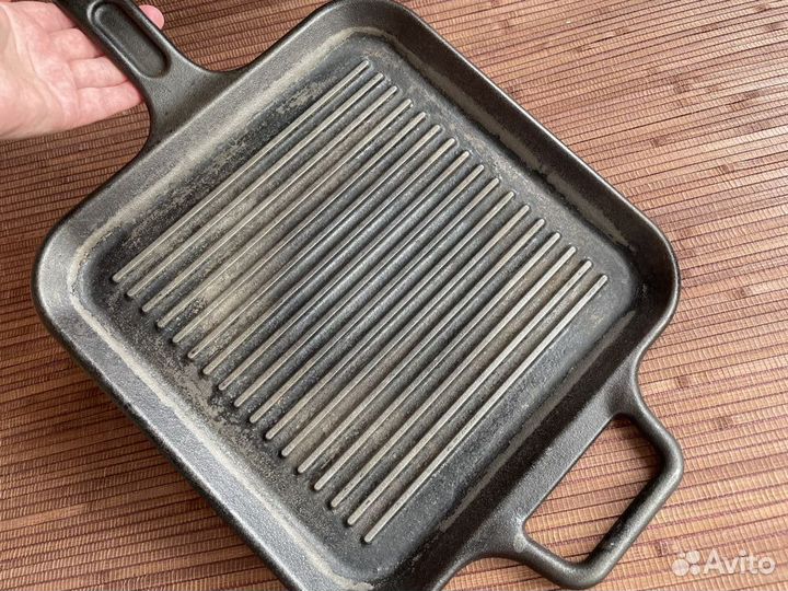 Сковорода гриль Lodge чугунная квадратная 26х26 бу