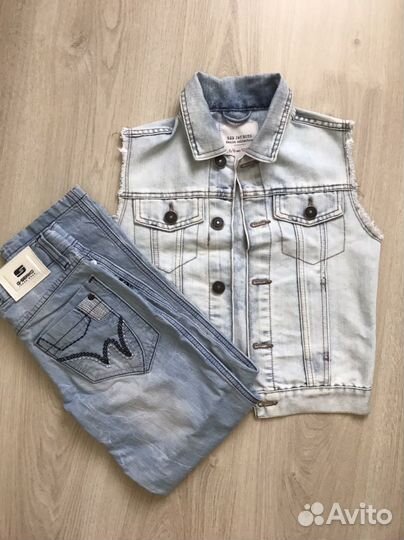 Джинсовый костюм для мальчика 128