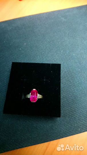 Кольцо рубин серебро СССР 875 проба винтаж