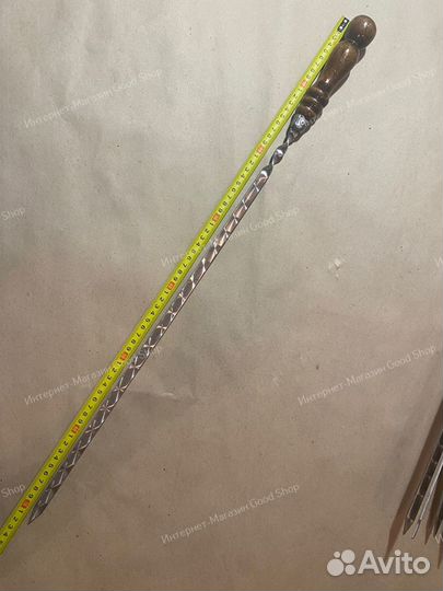 Шампур 500х12х3 мм. с деревянной ручкой