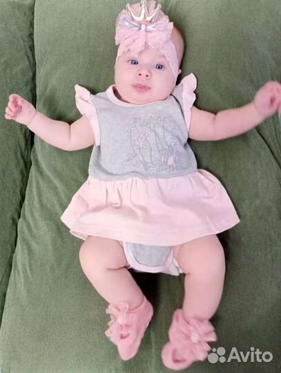 Набор две повязки и пинетки 3 расцветки