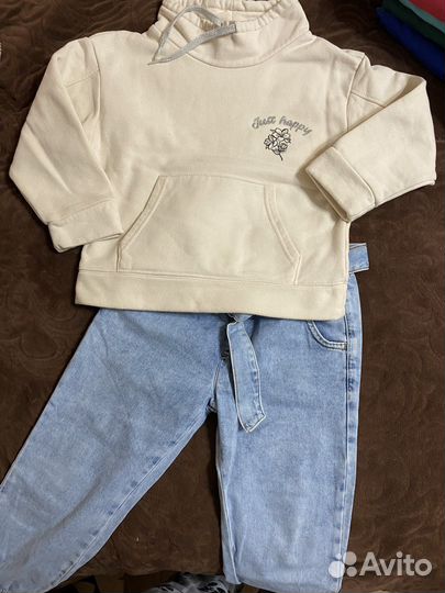 Худи толстовка и джинсы на 110-116
