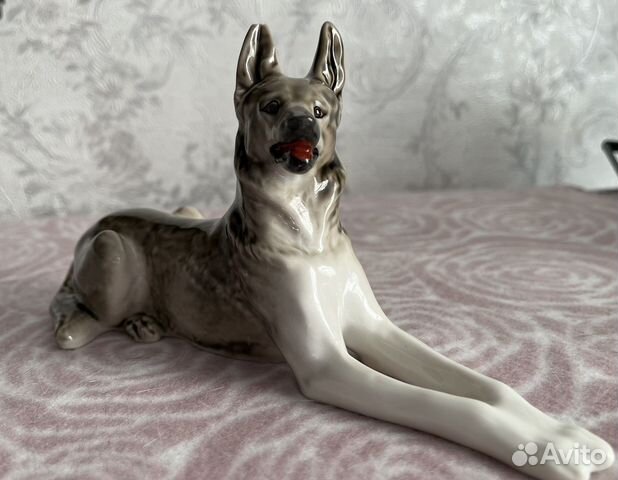 Статутка собака Овчарка фарфор СССР