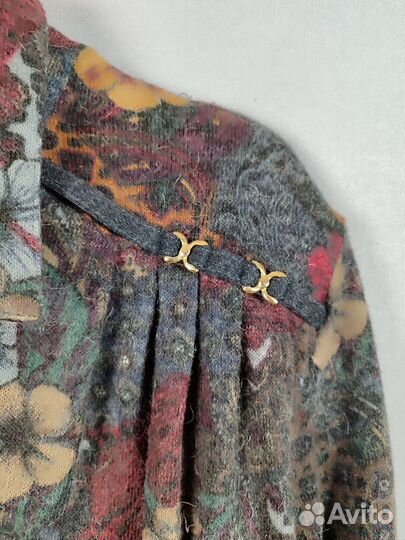 Винтажное трикотажное платье Италия р.54