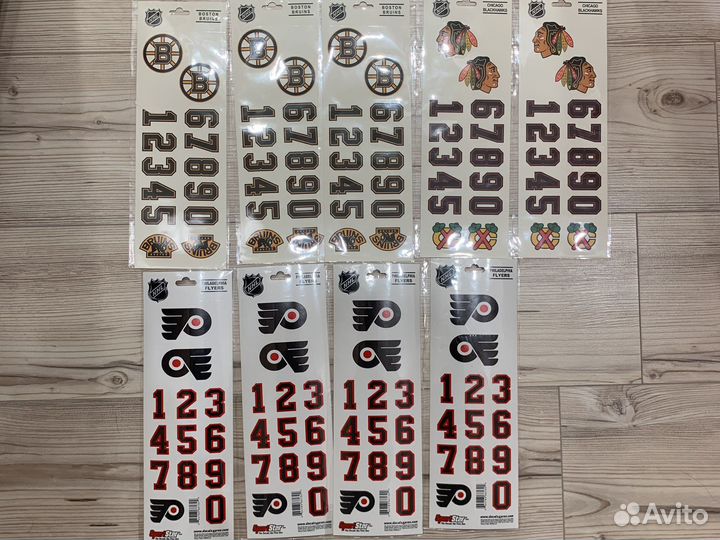 Номера и наклейки на хоккейный шлем Клубы NHL