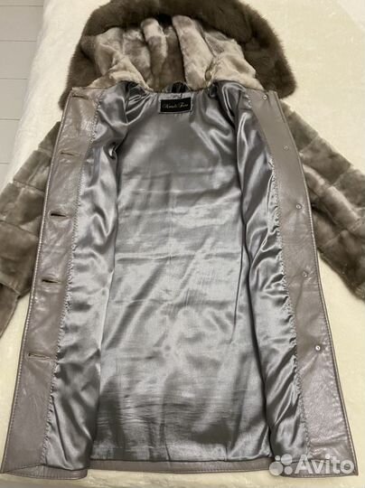 Шуба мутон с норкой