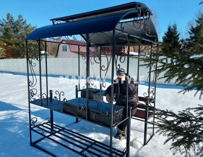 Мангал с печью под казан