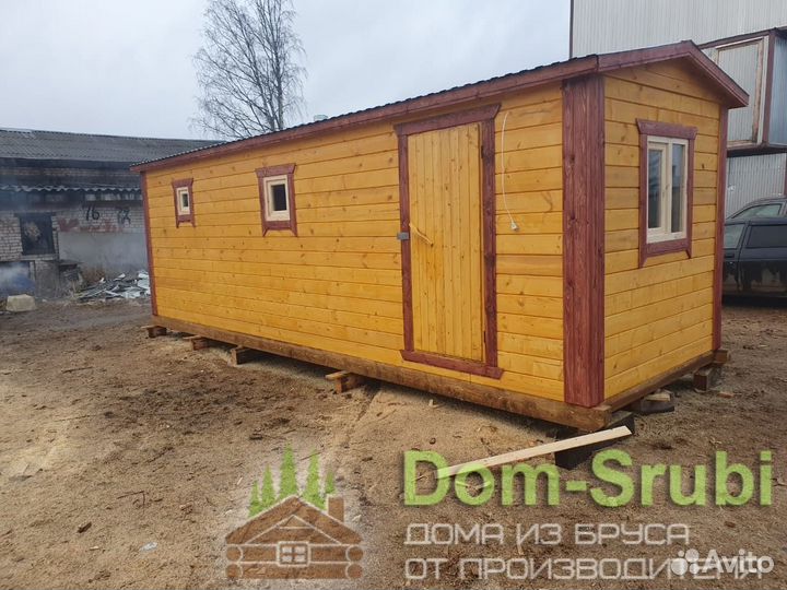 Чухлома. Мобильная баня из бруса бм-5 (2.30х7)