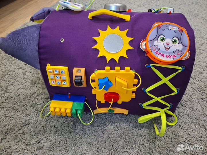 Мягкий развивающий бизиборд