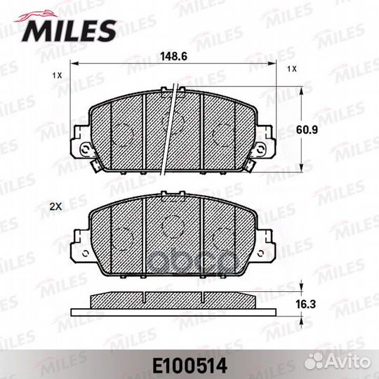 Колодки тормозные передние (Смесь Semi-Metallic