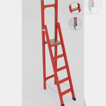 Ссв-2,2тшм стремянка стеклопластиковая с вертикальной опорой, Телеком, широкие ступени, металлически