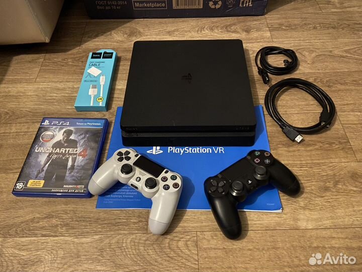 Sony PS4 Slim 10 Игр/2 джоя/2020г