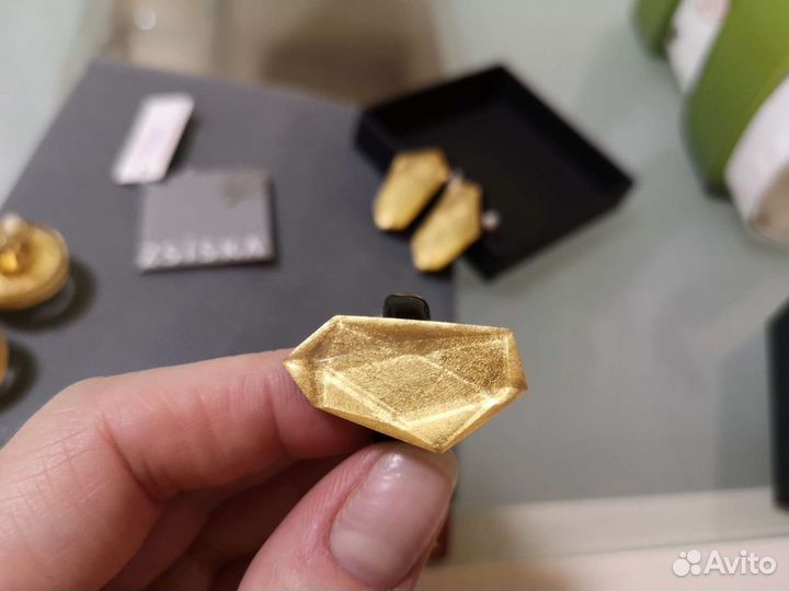 Набор серьги и кольцо Sziska золото новые