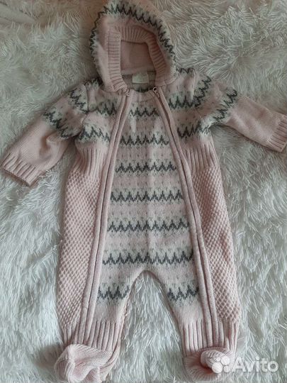 Комбинезон теплый вязаный