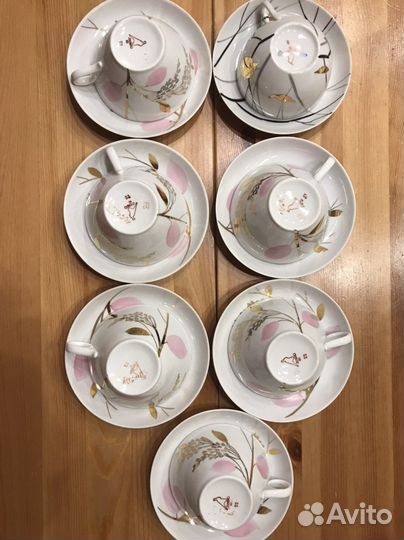 Чайная пара Дулёво СССР Золотая ветка