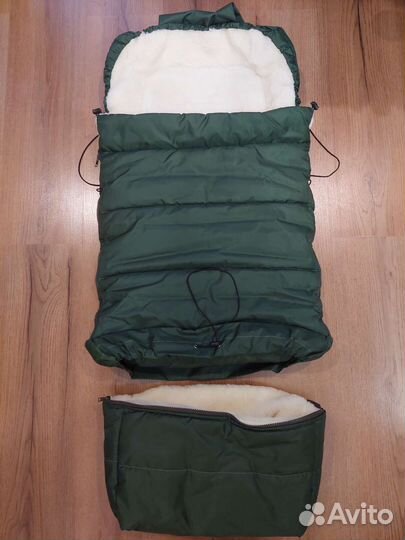 Конверт трансформер меховой в санки, в коляску