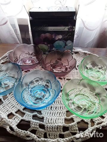 Набор салатников,посуда разная цветное стекло