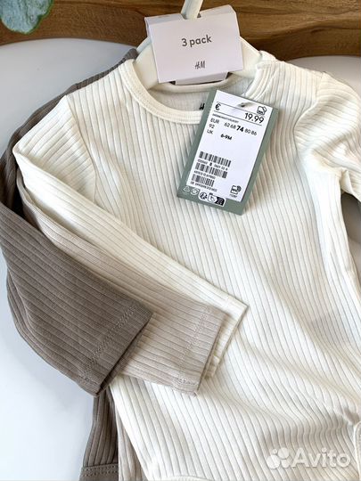 Боди в рубчик H&M 68, 74, 80