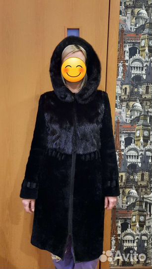 Шуба мутоновая с норкой